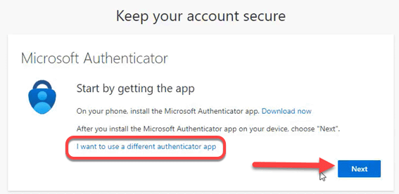 Keep your account secure screen