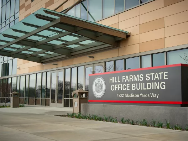 Hill Farms State Office Building front entrance