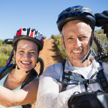 Retirees biking.