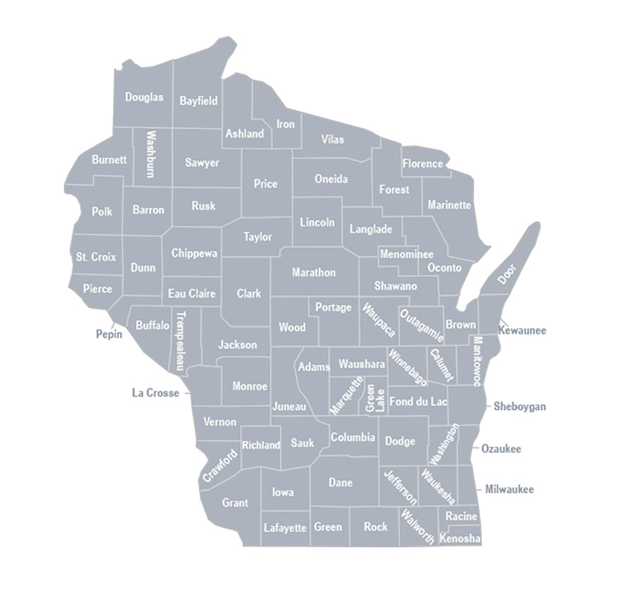 Wisconsin County Map